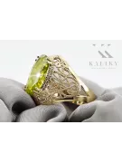 Anillo Peridoto amarillo Oro amarillo de 14 quilates Artesanía vintage vrc074y
